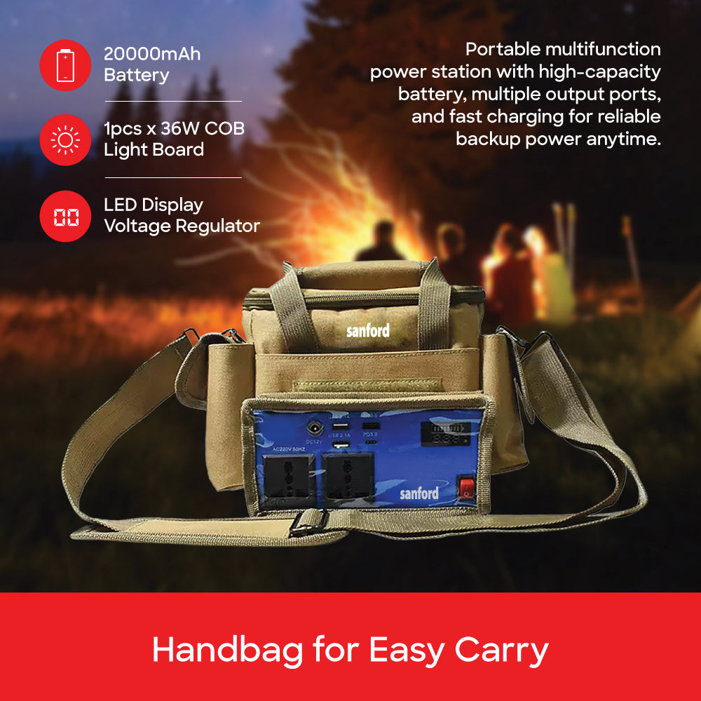 Sanford 20000mAh Rechargeable Power Station with Light and USB Charging Port | SF4998PS - buysanford